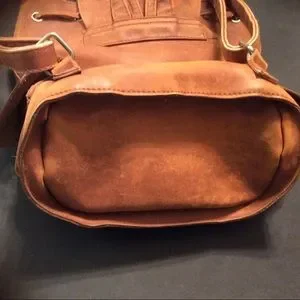 Mossimo brown leather backpack10.5”x10”x4” Mossimo brown leather backpack 11”x9”x4” Magnetic snap and  main image 4